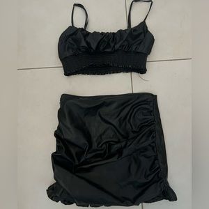 Black Pleather Set